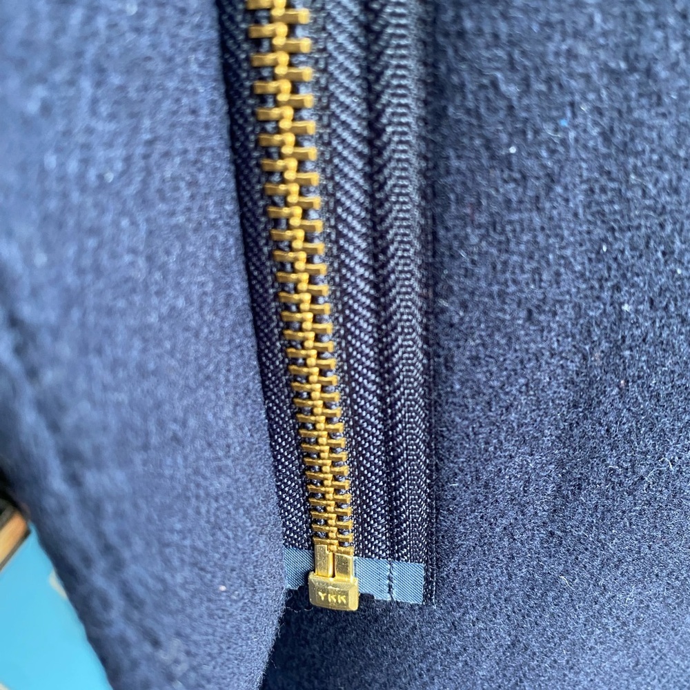 🆕 J.Crew Long Toscana Coat in NAVY Sz Petite 10 - Picture 12 of 15